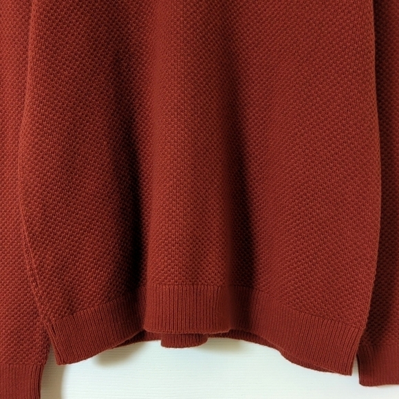 Lucky Brand Cloud Soft Cashmere Blend Classic Knit Henley Sweater Terra Cotta L - Picture 7 of 12